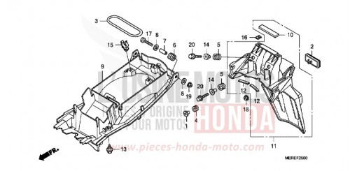 GARDE-BOUE ARRIERE CBF600S9 de 2009